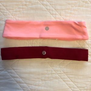Lulu Lemon headbands! Thick pink and thin red